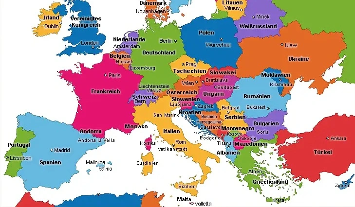 Karte der europäischen Länder