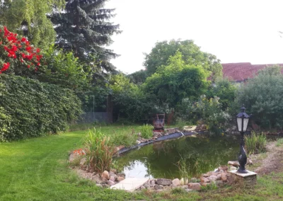 Teich in der Parkanlage bei Tag